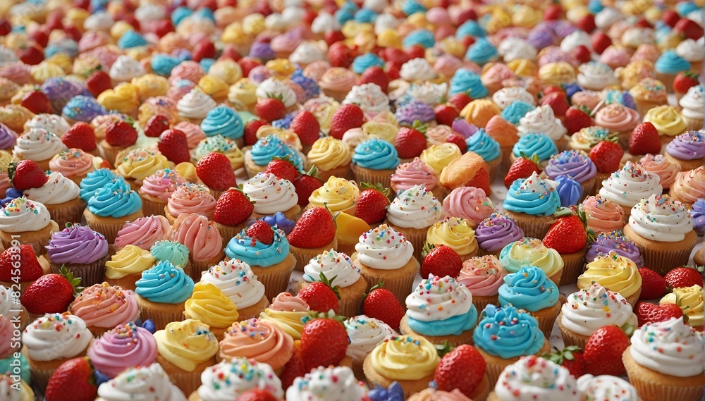 Colorful Cupcakes with Colorful Sprinkles