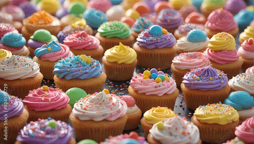 A Colorful Display of Cupcakes A Colorful Display of Cupcakes