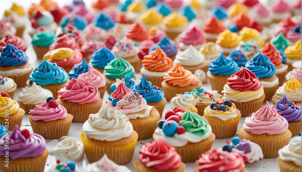 Vibrant Cupcakes on Display Vibrant Cupcakes on Display