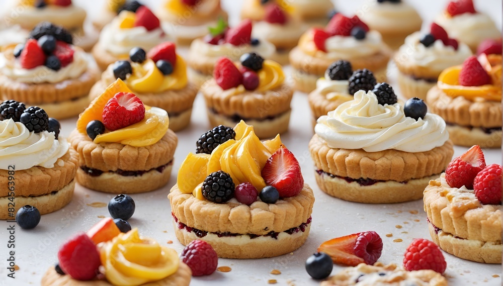 Fruit-topped dessert pastries