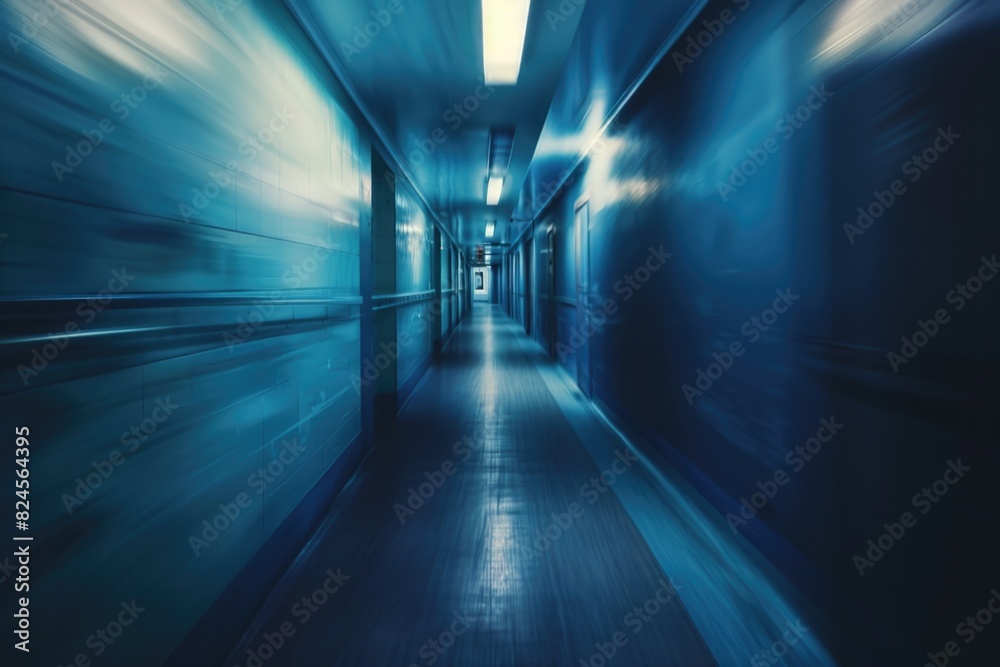 Image Background. Blurred Corridor in a Hospital or Clinic Interior Image Background. Blurred Corridor in a Hospital or Clinic Interior