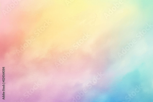 Colorful pastel rainbow watercolor background with soft, blurred gradient stripes of different colors. Crated with Ai