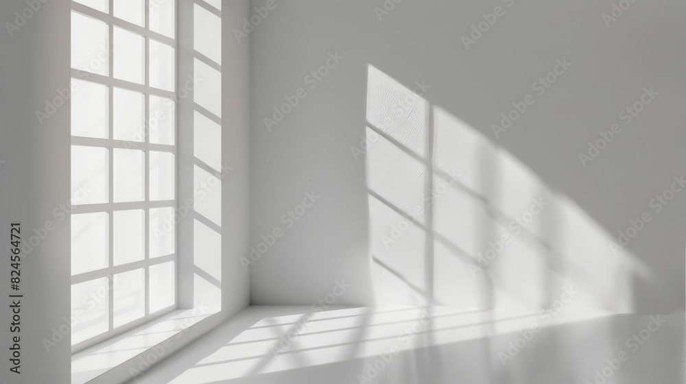 Shadow of window light on white minimal wall Shadow of window light on white minimal wall