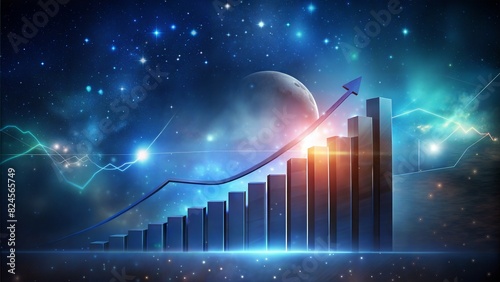 Financial Growth Chart, barometer-style chart illustrating the growth trajectory of a business, with rising levels indicating progress Fantastic background