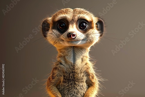 3D Meerkat character in digital style photo