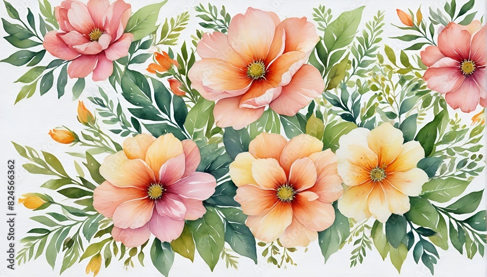Floral Wall Art Featuring a Bouquet of Flowers Floral Wall Art Featuring a Bouquet of Flowers