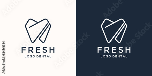 Dental Clinic logo. Dentist logo, Tooth vector logo design inspiration