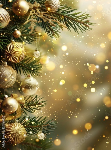 Golden Christmas Tree Ornaments