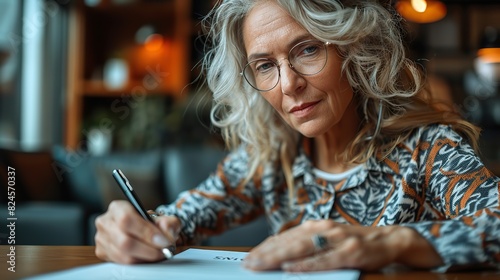close up of aged woman patient hand signing medical insurance contract at doctor office female medic show retired lady client place to put signature on healthcare coverage policy with stock photo
