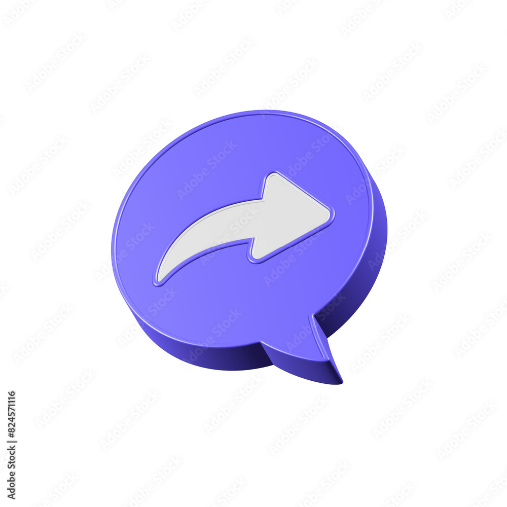 Blue reply icon symbol bubble button or forward share arrow sign Blue reply icon symbol bubble button or forward share arrow sign