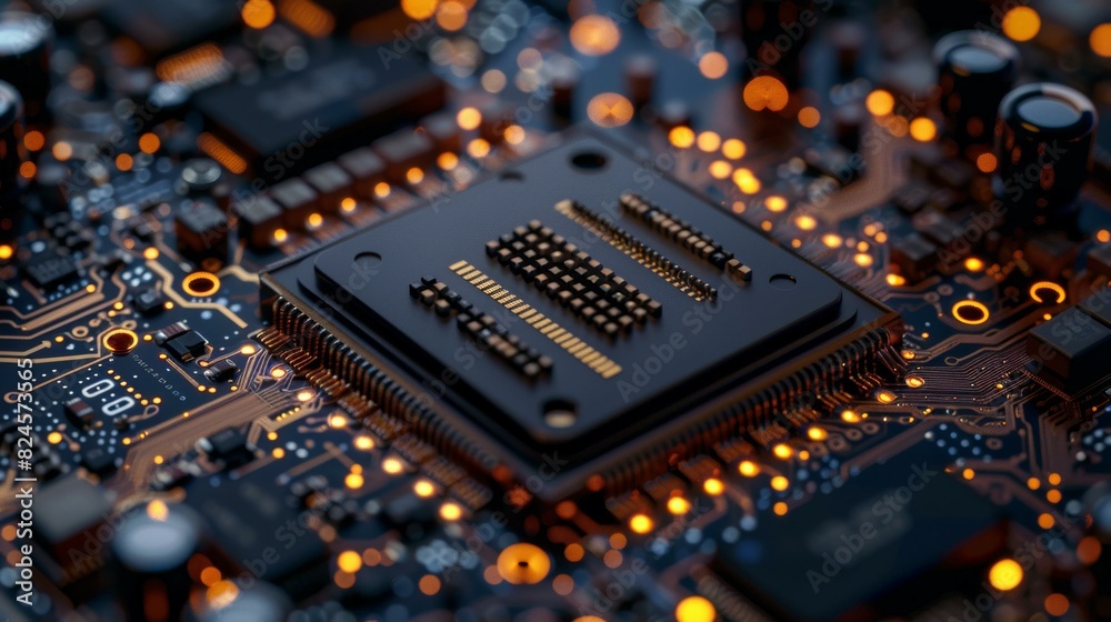 Close Up Of A Computer Processor On A Circuit Board Close Up Of A Computer Processor On A Circuit Board