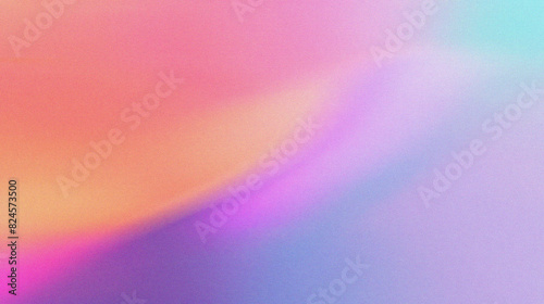 Grainy gradients texture as background in pink, orange, purple and green, abstract shapes, modern art wallpaper
