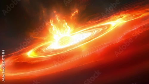 A glowing whitehot core searing with energy and activity encapsulated within the immense mass and pressure of a neutron star.