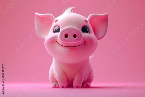 3D Piglet character in digital style