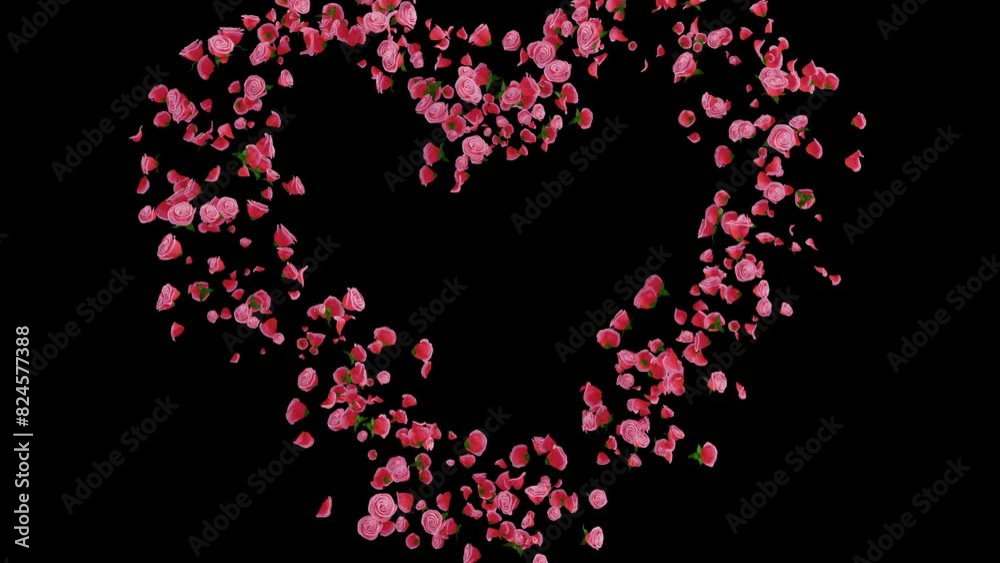 red roses form a love or heart on a black background. copy space. black background. red roses form a love or heart on a black background. copy space. black background.