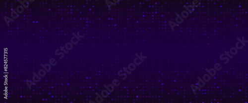 Tech pixel bg. Abstract pattern background for finance data or medical design. Futuristic grid and network business presentation. Gamer addition purple rectangle space. Crypto or cyber backdrop