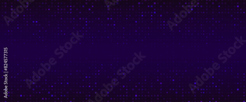 Tech pixel bg. Abstract pattern background for finance data or medical design. Futuristic grid and network business presentation. Gamer addition purple rectangle space. Crypto or cyber backdrop