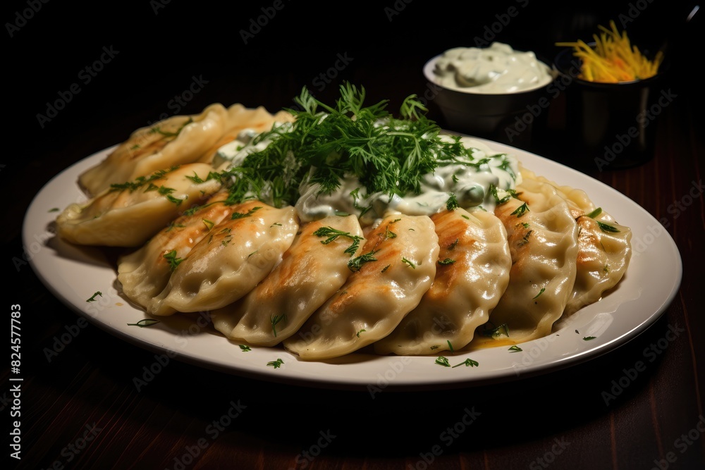 Polish pierogi filled with a savory mixture. Polish pierogi filled with a savory mixture.