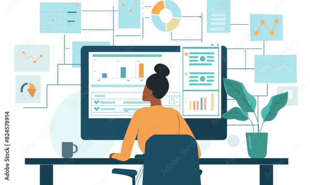 Person Using Project Management Software for Task Organization
