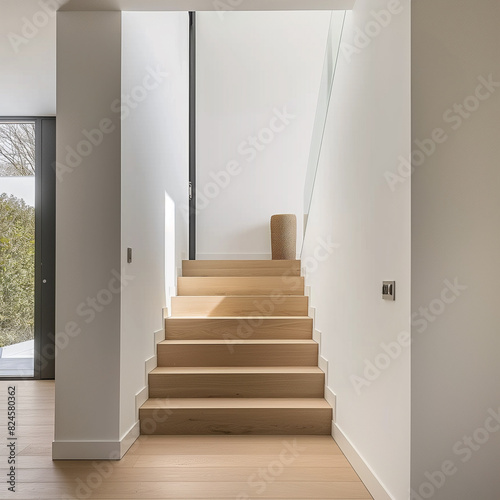 there is a staircase leading to a second floor in a house © Tasfia Ahmed