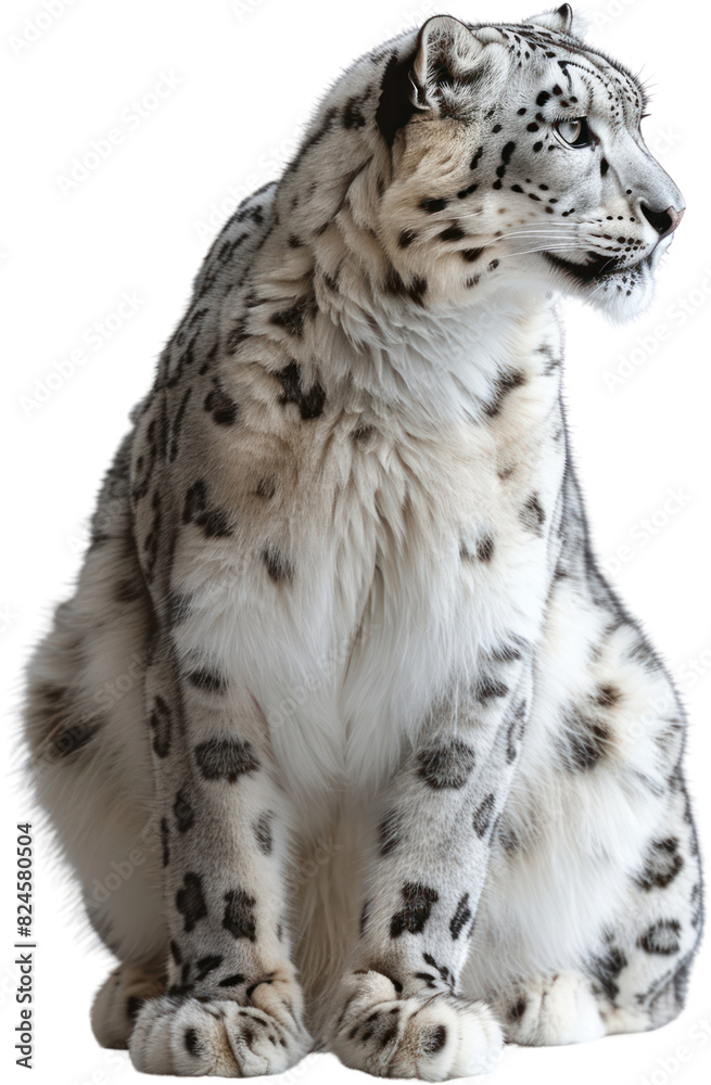 Full body shot of a snow leopard , Generative Ai Full body shot of a snow leopard , Generative Ai