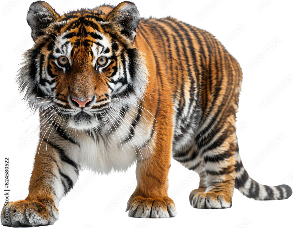 Fototapeta premium Full body shot of a Tiger, Generative Ai
