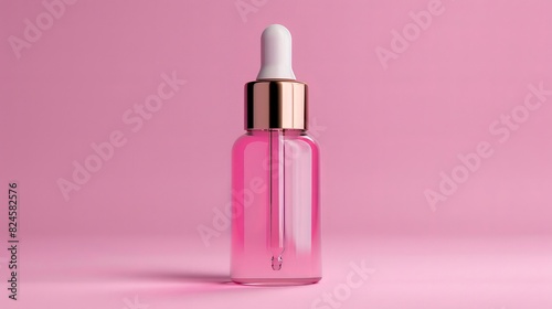 Packaging for skincare and beauty products in pink PNG droppers