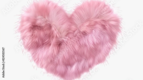 Animated 3D Valentine's graphic with pink furry heart png sticker