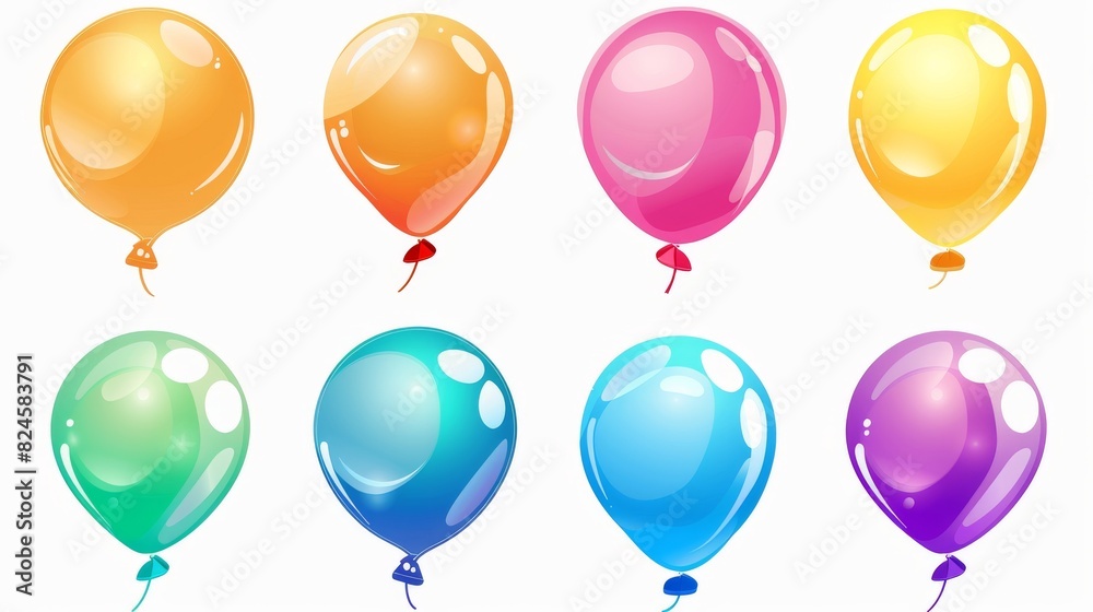 PNG transparent speech balloon element set in different colors PNG transparent speech balloon element set in different colors