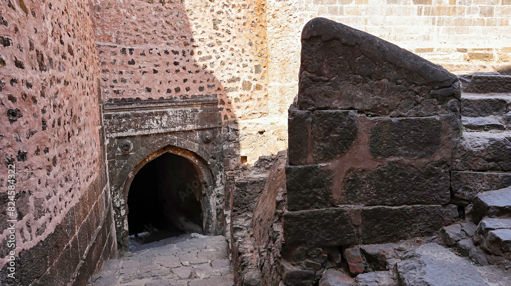 Inside View of Aseerrgarh Fort, Ruin Walls, Burhanpur, Madhya Pradesh, India.