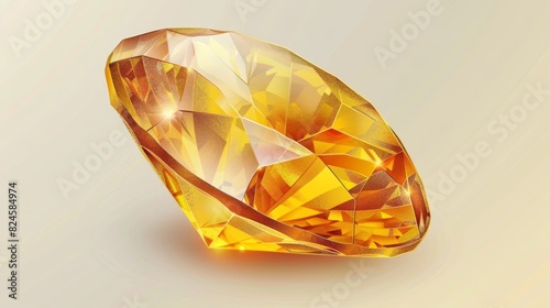 The topaz gemstone is placed on a transparent background in an old-style vintage illustration