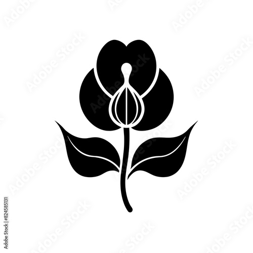 A minimalist Sweet Pea flower vector illustration 