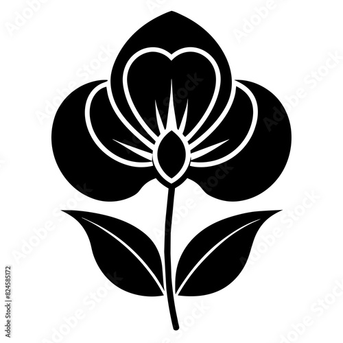 A minimalist Sweet Pea flower vector illustration 