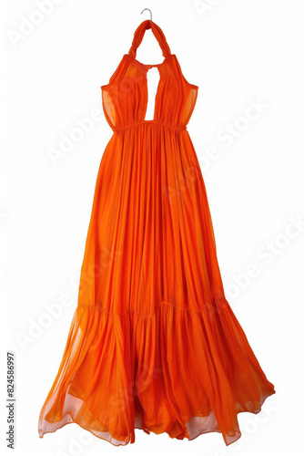 Trendy orange dress  isolated on a white background
