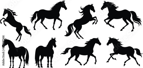 Horse silhouette vectors