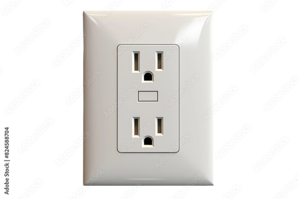 Twin Energy Portals: A White Electrical Outlet With Two Outlets on a White or Clear Surface PNG Transparent Background. Twin Energy Portals: A White Electrical Outlet With Two Outlets on a White or Clear Surface PNG Transparent Background.