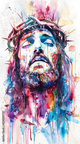 Watercolor illustration of Resurrection of Jesus Christ