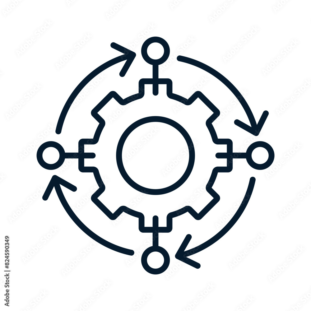 Software installation concept. New version of the electronic product. Vector linear icon isolated on white background. Software installation concept. New version of the electronic product. Vector linear icon isolated on white background.