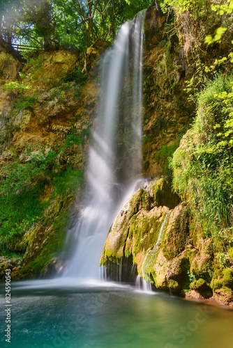 Veliki Buk in Lisine, Serbia. Waterfall in deep forest