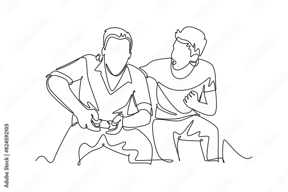 Gathering Family Concept. Single line draw design vector graphic illustration. Gathering Family Concept. Single line draw design vector graphic illustration.