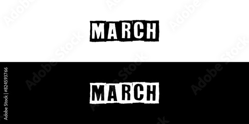 Third month of year March Typography. Editable EPS file.