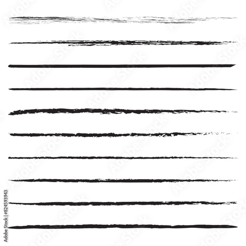 Pen brush and pencil vector strokes. Template for brush. Wave, straight, dotted, zigzag lines. isolated on white background. vector illustration. EPS 10