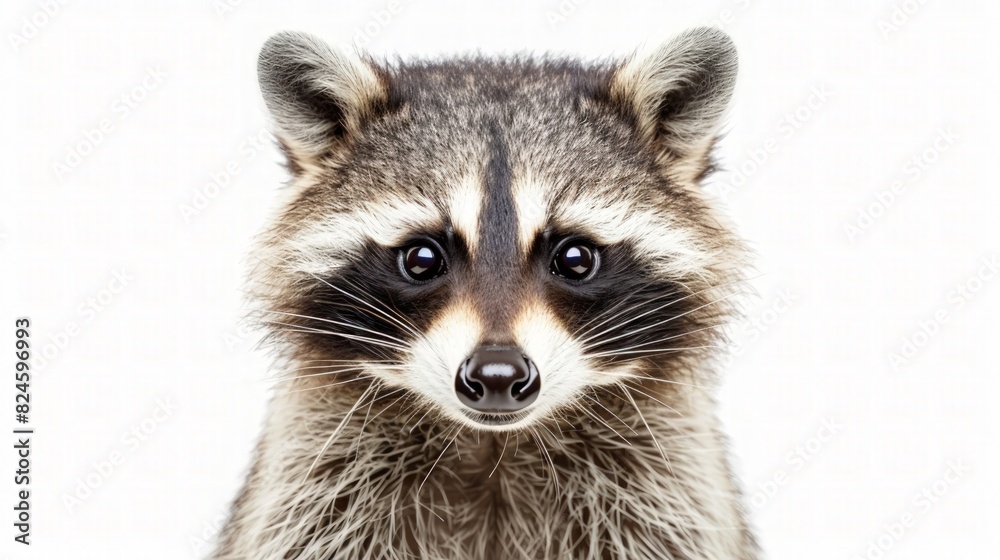 raccoon isolated on a white background. generative ai