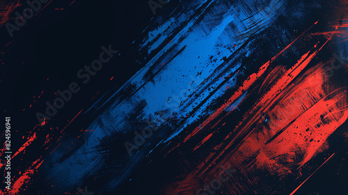 there is a picture of a red and blue painting on a black background photo