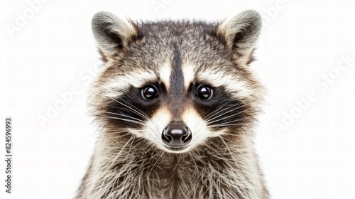 raccoon isolated on a white background. generative ai © sobartea
