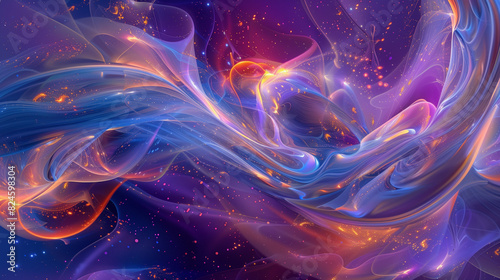 abstract image of a blue and purple swirl with stars
