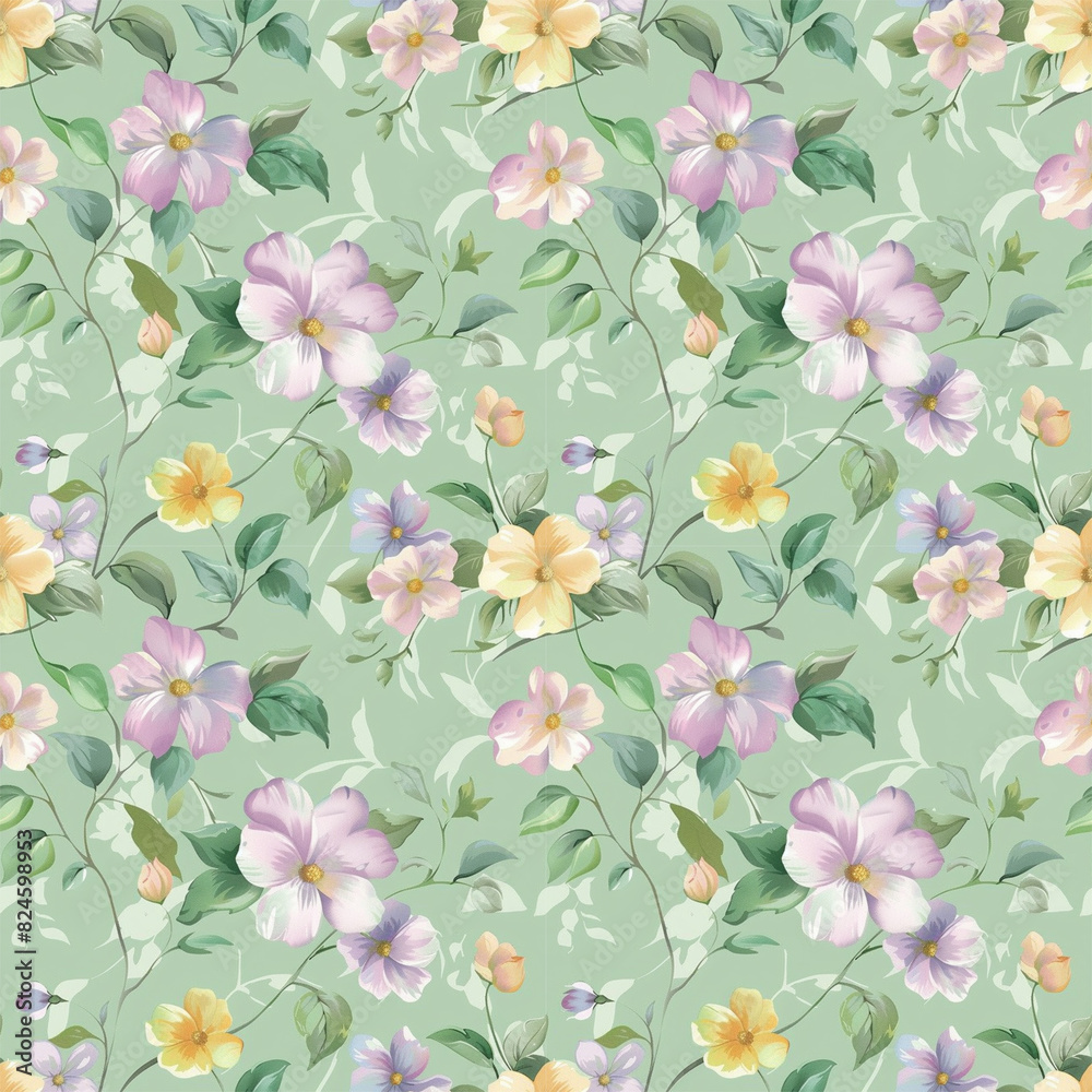 Floral variety color, form natural, seamless fabric pattern.