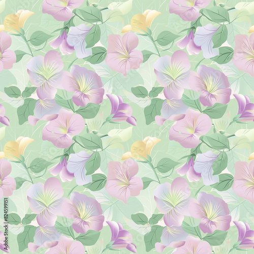 Floral variety color, form natural, seamless fabric pattern.