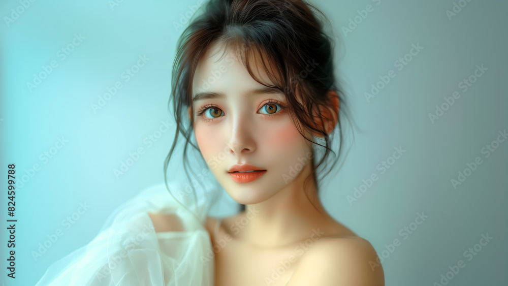 Naklejka premium 美しい かわいい 女性モデル ポートレート