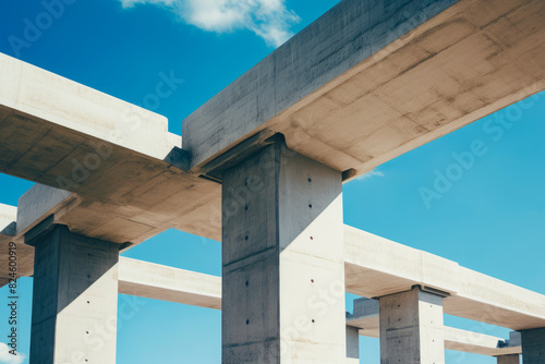 Concrete structure with blue sky in the background and few clouds in the sky.